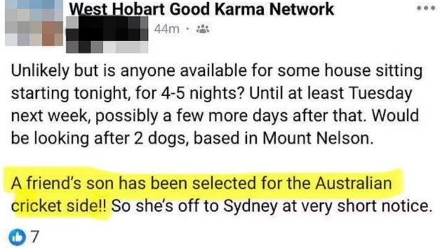 The call-out for a dog sitter after Beau Webster’s Test debut is confirmed.