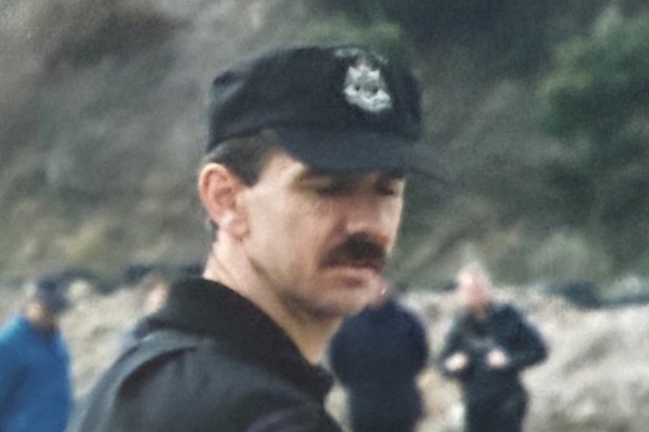 On the road with the SOG. Bill Duncan with the mandatory 1980s moustache.