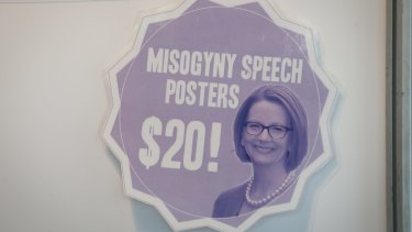 'Misogyny speech' posters are also on sale.