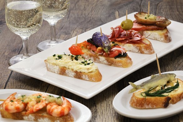 variety of spanish pinchos( italian cicchetti ) iStock image for Traveller. Re-use permitted.