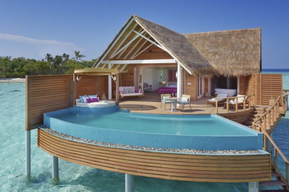 An overwater bungalow at Milaidhoo Maldives starts from $A2600 a night.