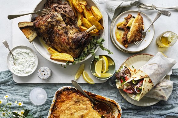 RecipeTin Eats' Greek feast.