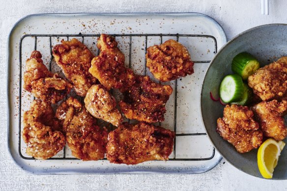 Serve this chickenhearted  karaage with Japanese mayo and citrus  wedges.