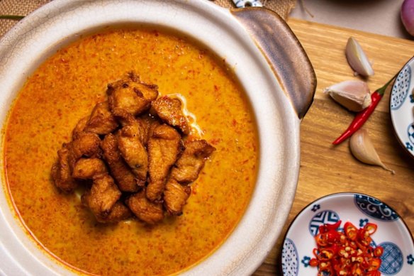 The chicken hotpot AKA 'nuclear chicken'.