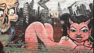 Brisbane street art talks about demolition pressures in Elizabeth Street