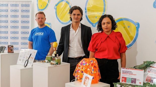 Choice CEO Ashley de Silva, centre, presenting this year’s Shonky awards.