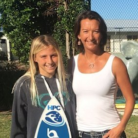 Molly Picklum, aged 14, with Beachley after attending her juniors camp.