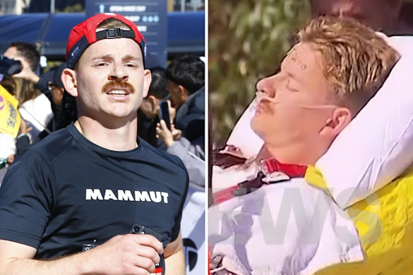 Lukas Schindler survived Thursday’s shark attack at Kylies Beach. In August he completed the Sydney Marathon.