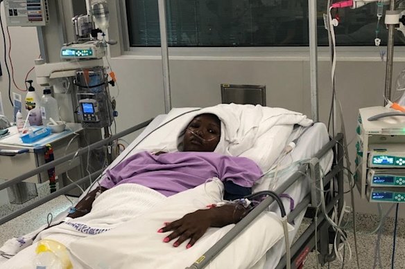 Winnie de Silva receiving treatment after the crash.