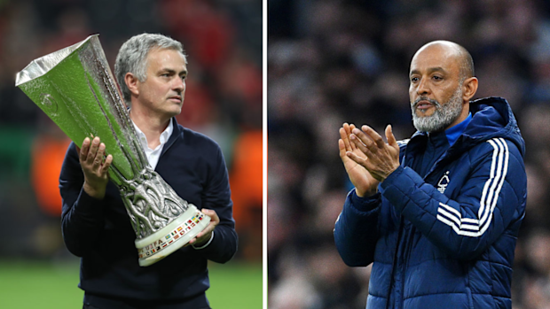 Former Spurs managers Jose Mourinho and Nuno Espirito Santo.