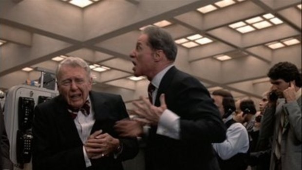 When deals go bad: Randolph and Mortimer Duke on the receiving end of karma in Trading Places.