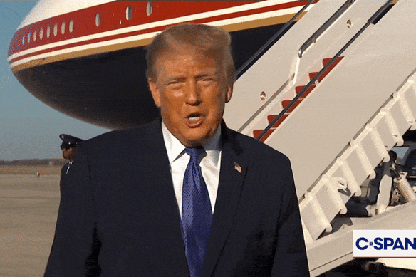 Donald Trump bristled at questions about his cancelled rally and told the reporter: ’You look like hell.”