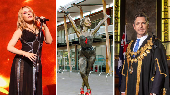 Kylie Minogue returned to a Melbourne stage on Thursday night while her statue neared a decade spent in storage, but Melbourne Lord Mayor Nick Reece wants it to return to public view.