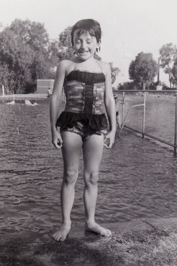 Wendy Harmer at the Eureka Stockade swimming pool in Ballarat circa 1961.