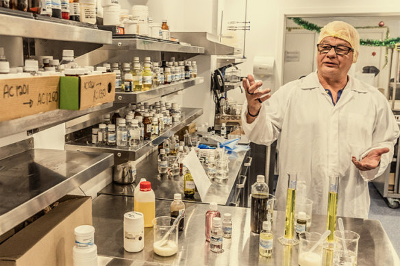 Flavourist Max Kleyn hard at work in the Sensate lab in Ballarat, Victoria.