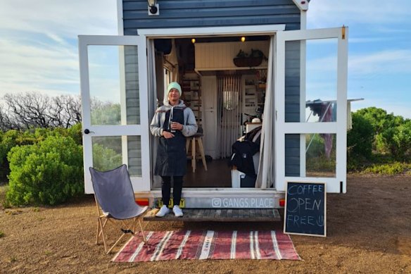 Andrew Stockwell works remotely as a construction estimator and is the proud owner of Gangs Place – a travelling tiny home.