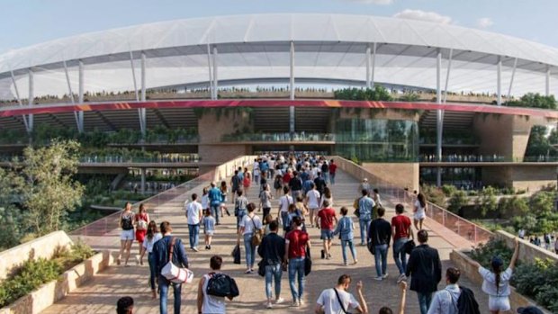 One of the designs for the Olympic 2032 stadium in Brisbane’s Victoria Park.