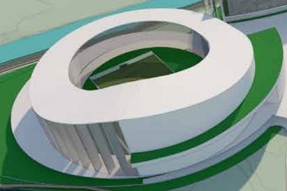 Preliminary concept art for the proposed stadium at Stapylton.