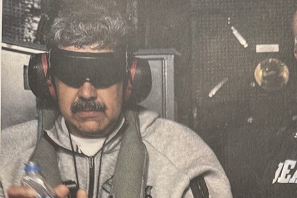 Venezuelan President Nicolas Maduro aboard the USS Iwo Jima after he was captured by US forces.