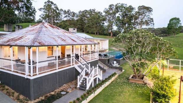 The renovated homestead features a mini golf and tennis court and a  magnesium pool.