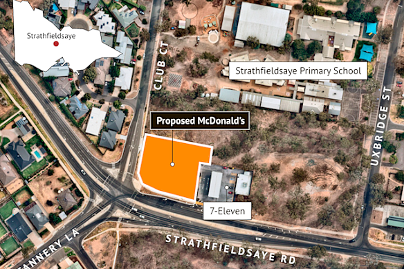 Proposed Strathfieldsaye McDonald’s site. 