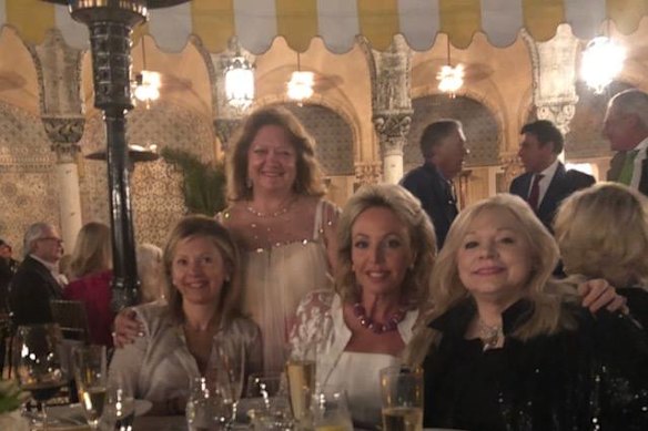 Gina Rinehart and her fellow “Trumpettes” at President Donald Trump’s Florida estate Mar A Lago.