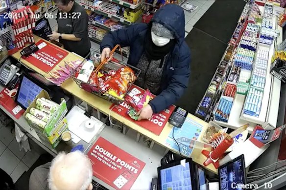 Marten on the run captured on CCTV at a service station.