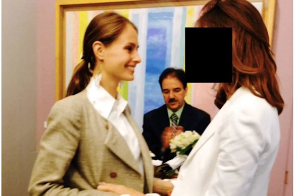 Another undated image of Shuliak, with an unidentified woman, from the DoJ files.