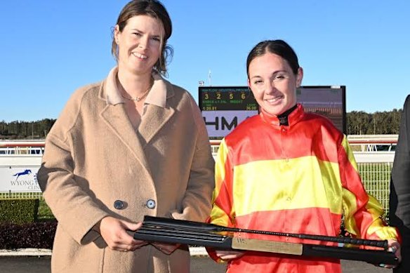 Trainer Sara Ryan and jockey Bronte Simpson.