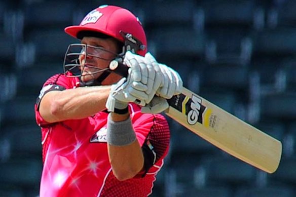 Shane Watson batting for the Sydney Sixers in the first iteration of the T20 Champions League in 2012.