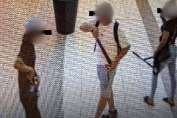 Teens in Rockingham Centre on Monday.