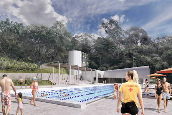 An artist’s impression of the Epping Aquatic Centre upgrades that may not proceed due to increased costs.