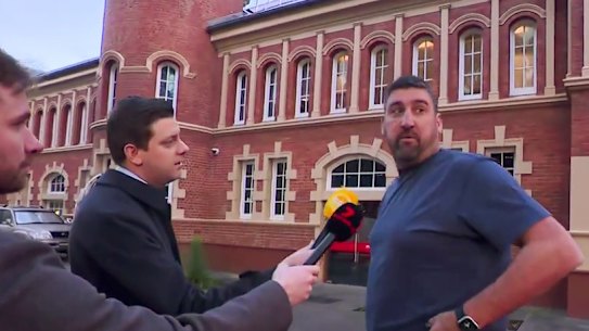 Sydney Swans coach Dean Cox outside of Swans HQ this morning. 