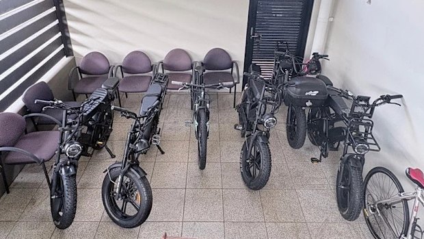 Police seized five e-bikes after searching a Varsity Lakes address.