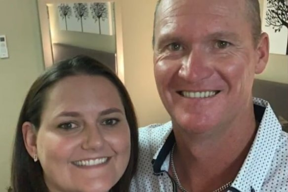 Duncan Hunt with wife Louise, whose body was found in the burnt-out remains of a home at Geham, near Toowoomba.