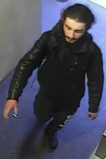 A CCTV image of the man police want to speak to over a fatal hit-run in South Yarra on Sunday morning.