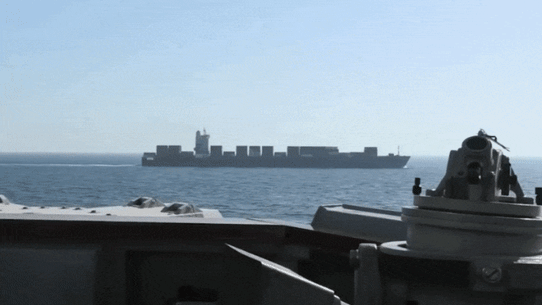 USS Spruance intercepts the Touska in the Gulf of Oman