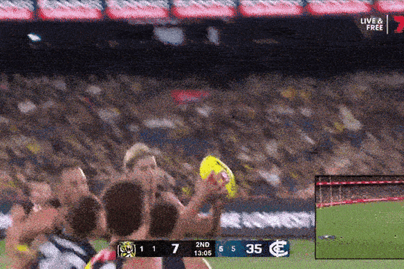 Lynch was suspended for this bump against Carlton in round one.