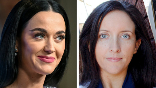 Katy Perry (left) and Australian fashion designer Katie Jane Taylor, who sells clothing under the brand name Katie Perry.