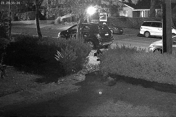 CCTV appears to show the men fleeing the scene of the Penrith home invasion.