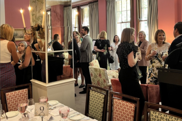 Recent upgrades included mirroring the columns and adding pink water glasses to the tables.
