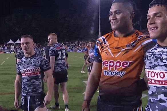 Tom Starling and Sunia Turuva clashed after full-time the last time Wests Tigers and Canberra played.