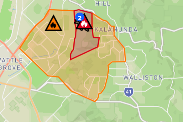 A bushfire has been reported near Kalamunda and Maida Vale.