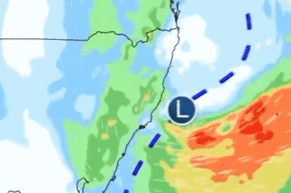 A powerful east coast low was forecast over the weekend.