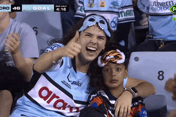 TV cameras caught Noah Deguara in tears as the Sharks piled on the points against his Tigers favourites. 