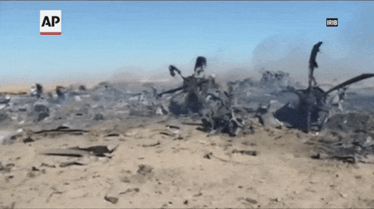 Footage of a downed US aircraft in Iranian territory.