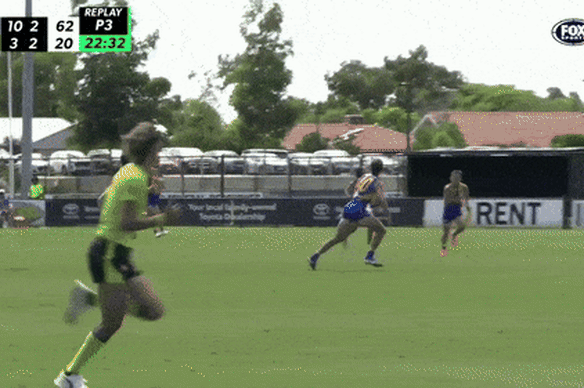 No.1 draft pick Sam Lalor came off second-best in this incident against West Coast.
