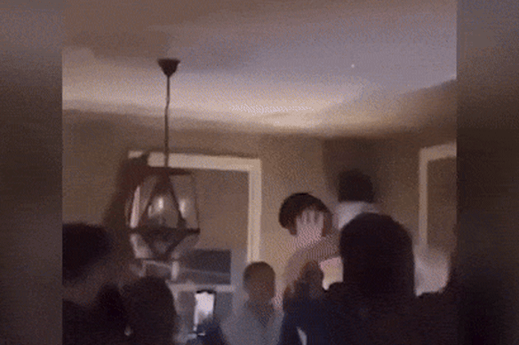 Nasiah Wanganeen-Milera on Ross Lyon’s shoulders.