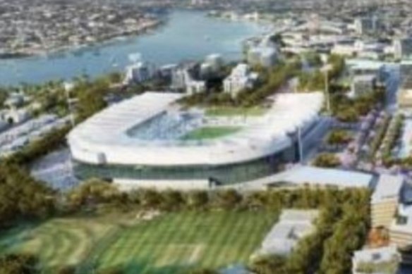 The original proposal for a Brisbane Olympic stadium at Albion.