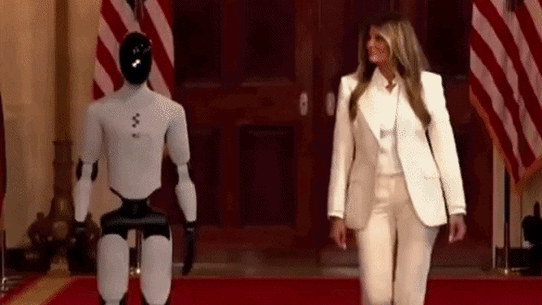 Melania Trump and robot Figure 03.